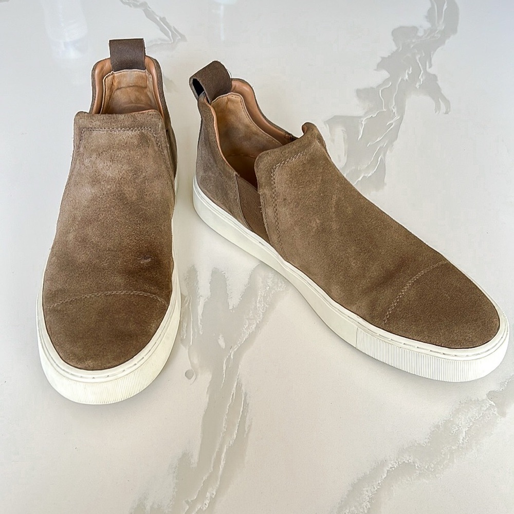 Vince Lucio Brown Suede Leather Slip On Sneaker Mens Sz 11 M
